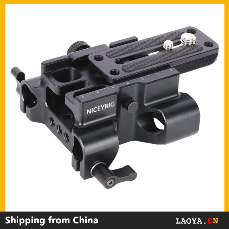 NICEYRIG 15mm Rod Rail Baseplate Quick Release for Arca-Swiss Standard, 2-in-1 DSLR Camera Base Plate Applicable for Tripod, Shoulder Rig, Follow Focus, Matte Box - 545