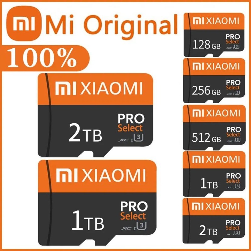 Xiaomi ความเร็วสูง Micro SD การ์ดแฟลชการ์ดหน่วยความจํา 2TB 1TB 512GB 256GB 128GB 8GB Class10 TF การ์ดสําหรับโทรศัพท์/คอมพิวเตอร์/กล้อง