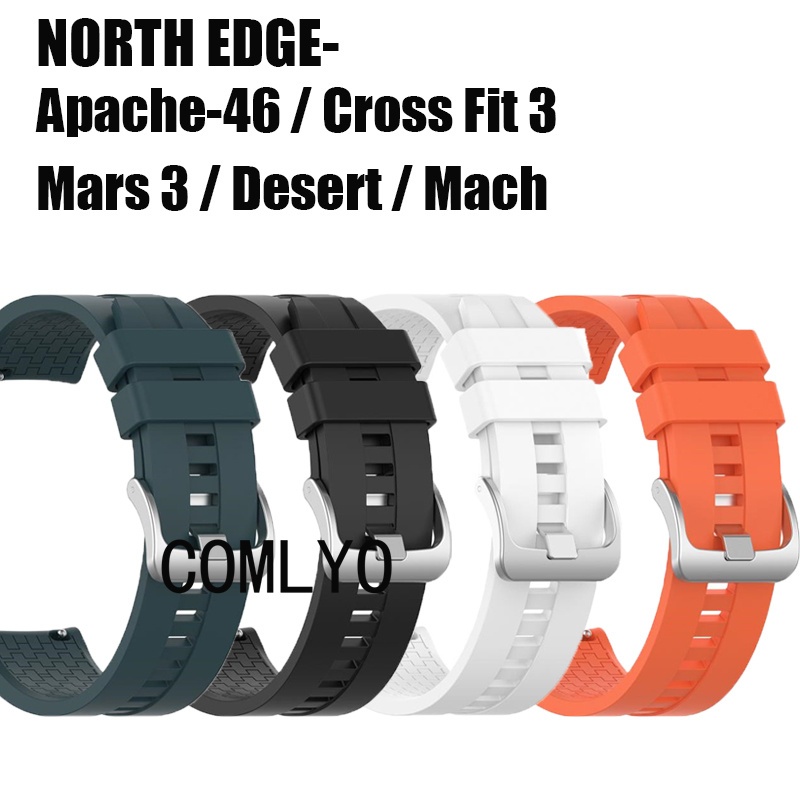 สําหรับ NORTH EDGE APACHE-46 DESERT Mach CROSS Fit 3 ถัง Mars 3 X-TREK 2 Laker สมาร์ทนาฬิกา 22 มม.ซิลิโคนกีฬานุ่มผู้หญิงผู้ชายนาฬิกา