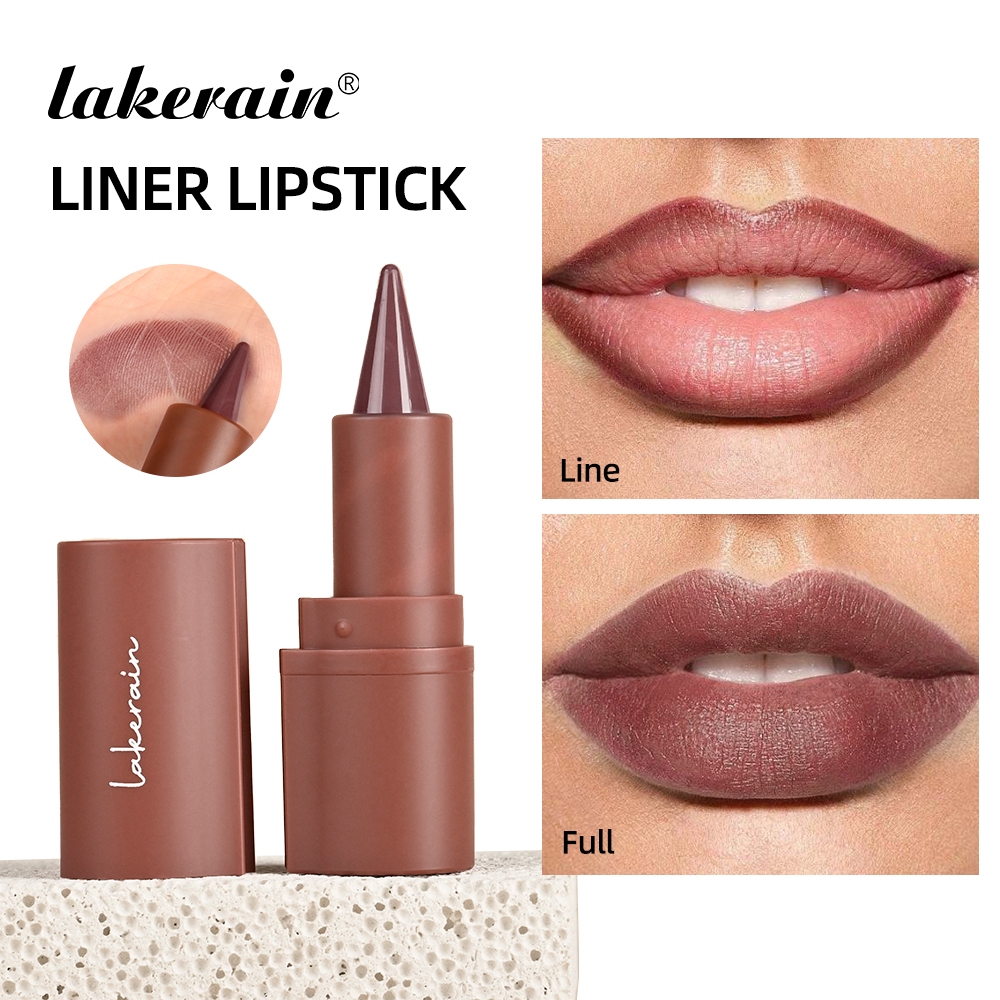 Lakerain Gradient Lip Liner 6 สีกันน้ํา Moisturizing Dark Lip Liner ลิปสติกรสชานมสีน้ําตาล Natural Nude ลิปสติก