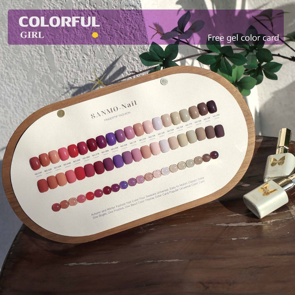 【พร้อมส่ง】20สี โทนสีม่วง / โทนสีน้ำตาล สีเจลสีพื้น SANMO สี （ SANMO) สีเจล 20สี แถม ชาร์ทสี