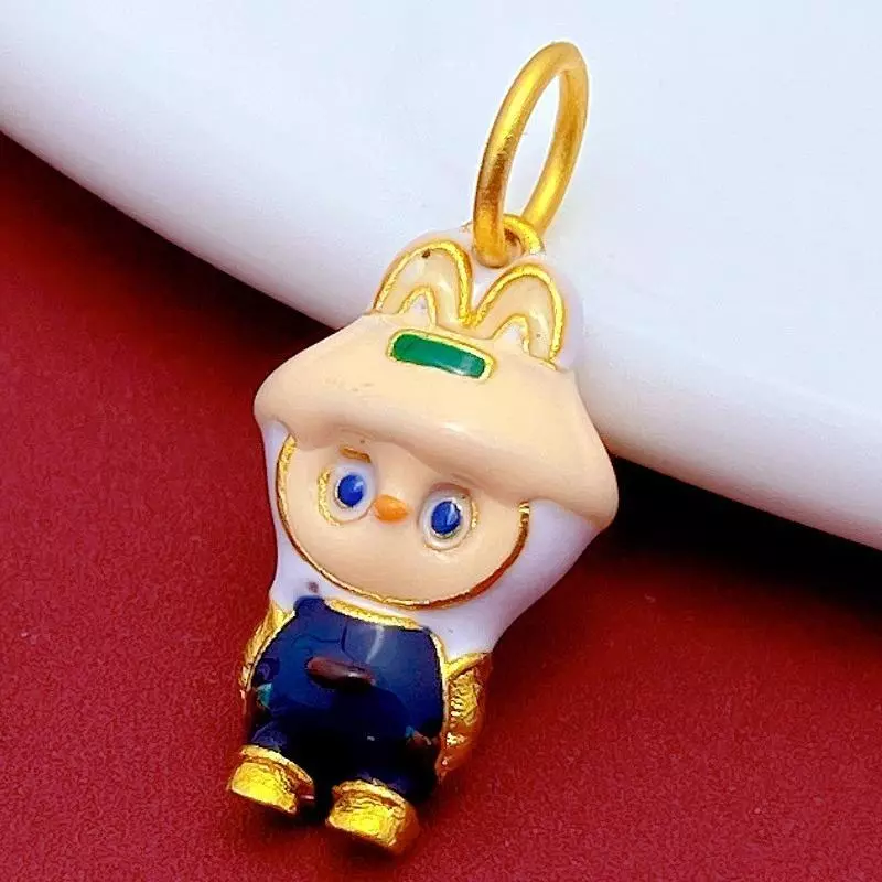 จี้สร้อยคอ Labubu ทรายทอง DIY อุปกรณ์เสริมการ์ตูน thumbnail 3