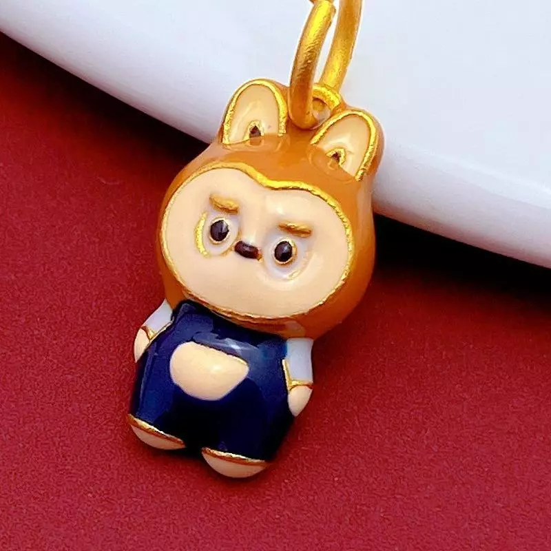 จี้สร้อยคอ Labubu ทรายทอง DIY อุปกรณ์เสริมการ์ตูน thumbnail 9