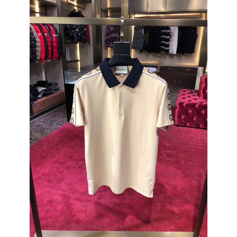 เสื้อโปโลลําลองแฟชั่น เสื้อโปโลปกคลาสสิกแขนสั้นด้านบนแต่งตัวผ้าม่านรวมมีสไตล์