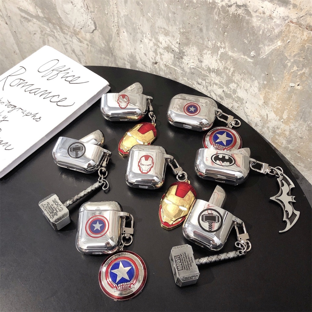 สําหรับ Apple AirPods s4 AirPods Pro2 Pro AirPods s1/2/3 หูฟัง Iron Man ชุบ Cove