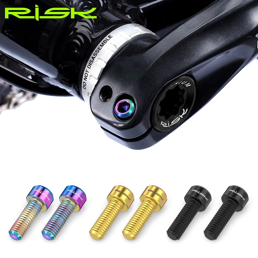 Risk 2 ชิ้น M6*18 มิลลิเมตร MTB จักรยานไทเทเนียม Crank Bolt ดิสก์เบรก Caliper สกรูยึดสําหรับแผนที่จักรยานเสือภูเขา Crank ล็อคสกรู