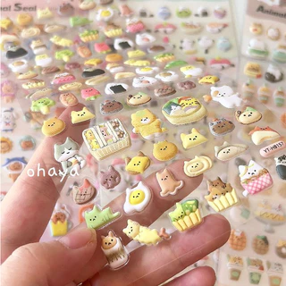 โอยา | 3d 3D mini Animal Stickers happy food Series