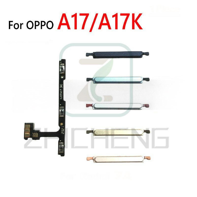 สําหรับ oppo A17/A17K ปุ่มเปิด-ปิด/สวิตช์/ปรับระดับเสียง สายเคเบิลอ่อนลง