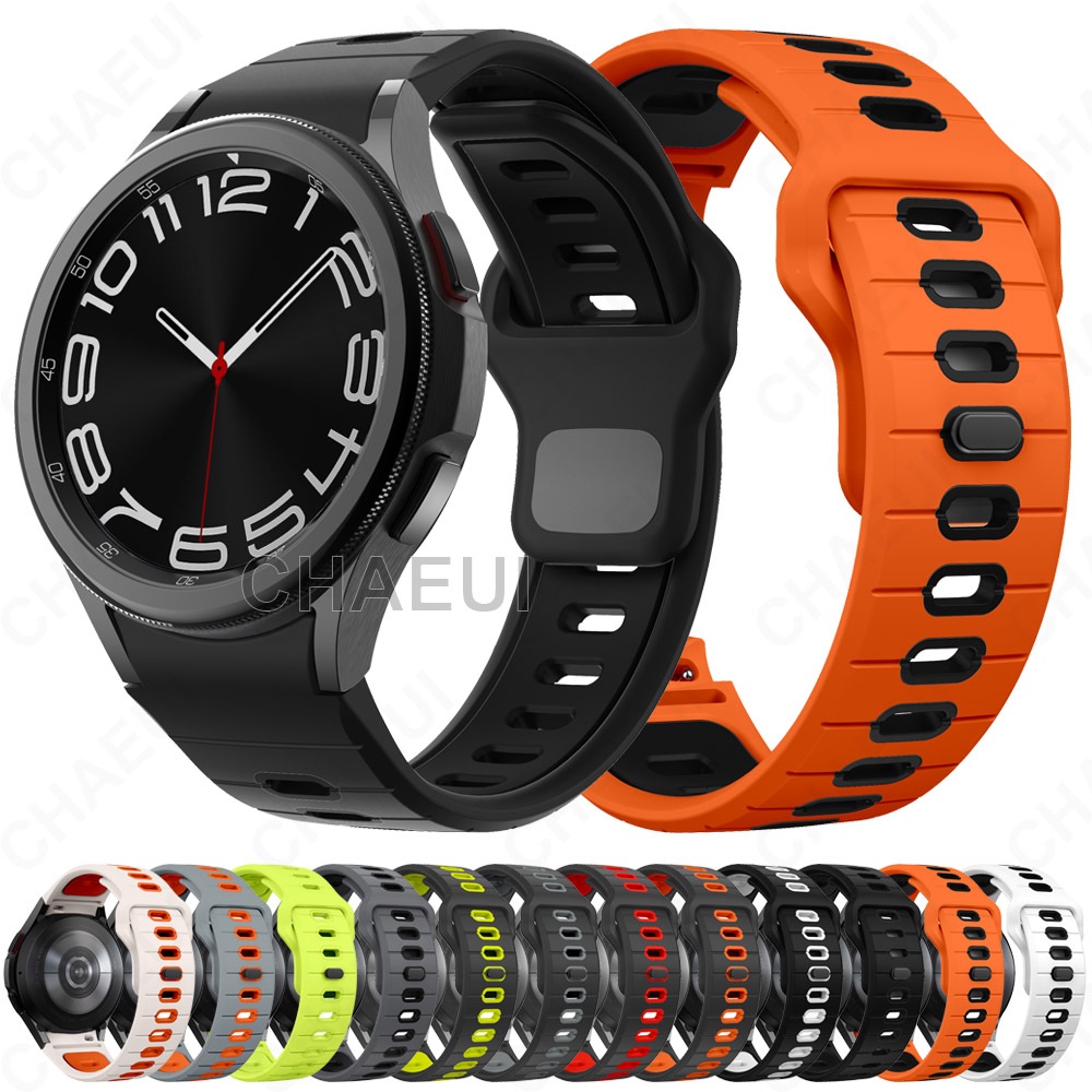สายซิลิโคน คู่สีสร้อยข้อมืออุปกรณ์เสริมสําหรับ Galaxy Watch 7 FE 6 5 Pro 4 44mm 40mm 45mm Classic 46mm 42mm 47mm 43mm