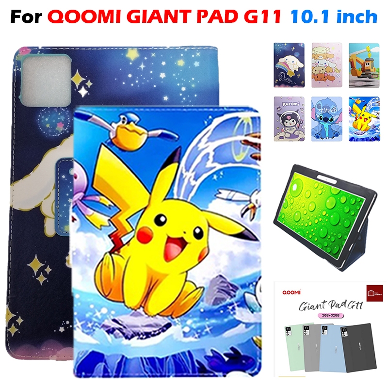 ซองหนังพนังสําหรับ QOMOI GIANT PAD G11 10.1 นิ้วฝาครอบการ์ตูนทาสีหนัง PU QOMOI GIANT PAD G 11 10.1 2023 ฝาครอบขาตั้งผู้ถือ Shell
