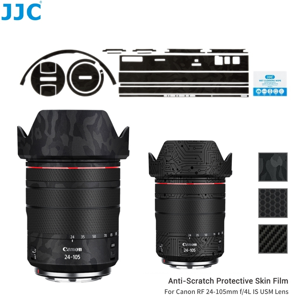 JJC SS-RF24105F4 สติกเกอร์ป้องกันเลนส์ป้องกันรอยขีดข่วนสำหรับเลนส์ Canon RF 24-105mm F4 L IS USM , ฟิล์มตกแต่งผิว 3M ปราศจากวัสดุเหลือ