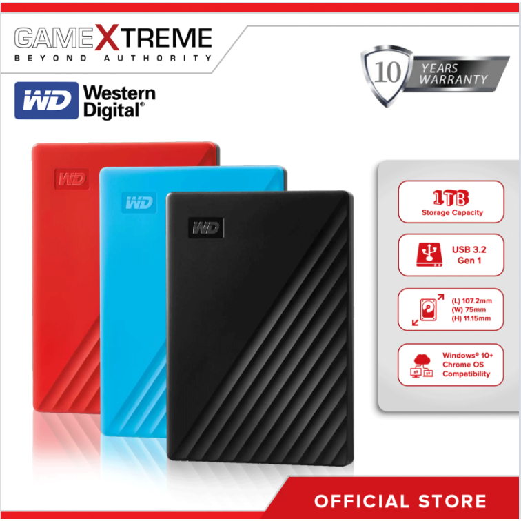 Western Digital My Passport 1TB USB 3.0 ฮาร์ดไดรฟ์ภายนอกแบบพกพา