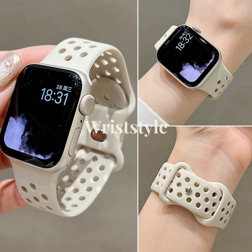 สายนาฬิกาข้อมือ ยางซิลิโคนนิ่ม ระบายอากาศ แบบเปลี่ยน สําหรับ applewatch S11 10 9 8 7 6 5 4 3 2 1 SE3 ULTRA iWatch 49 มม. 46 45 44 42 41 40 38