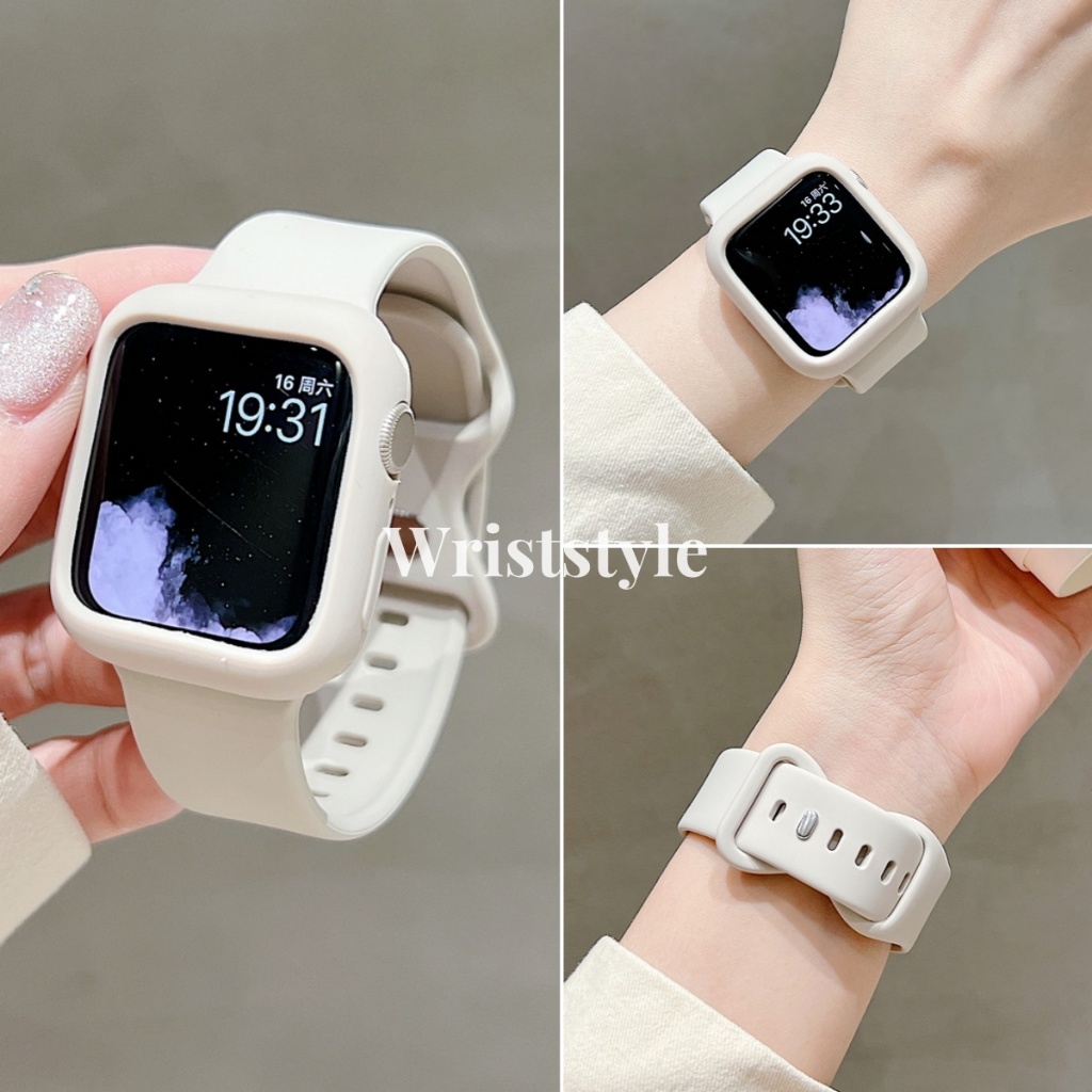 สายนาฬิกาข้อมือ ซิลิโคนนิ่ม พร้อมเคส แบบเปลี่ยน สําหรับ applewatch S11 10 9 8 7 6 5 4 3 SE3 ULTRA iwatch 49 มม. 46 45 44 42 41 40 38