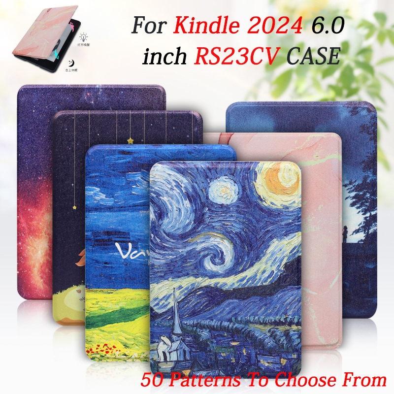 สําหรับใหม่ 2024 Kindle E-book ฝาครอบปลอก Kindle 11th Gen 2024 2022 RS23CV C2V2L3 หนัง PU สมาร์ท Wak