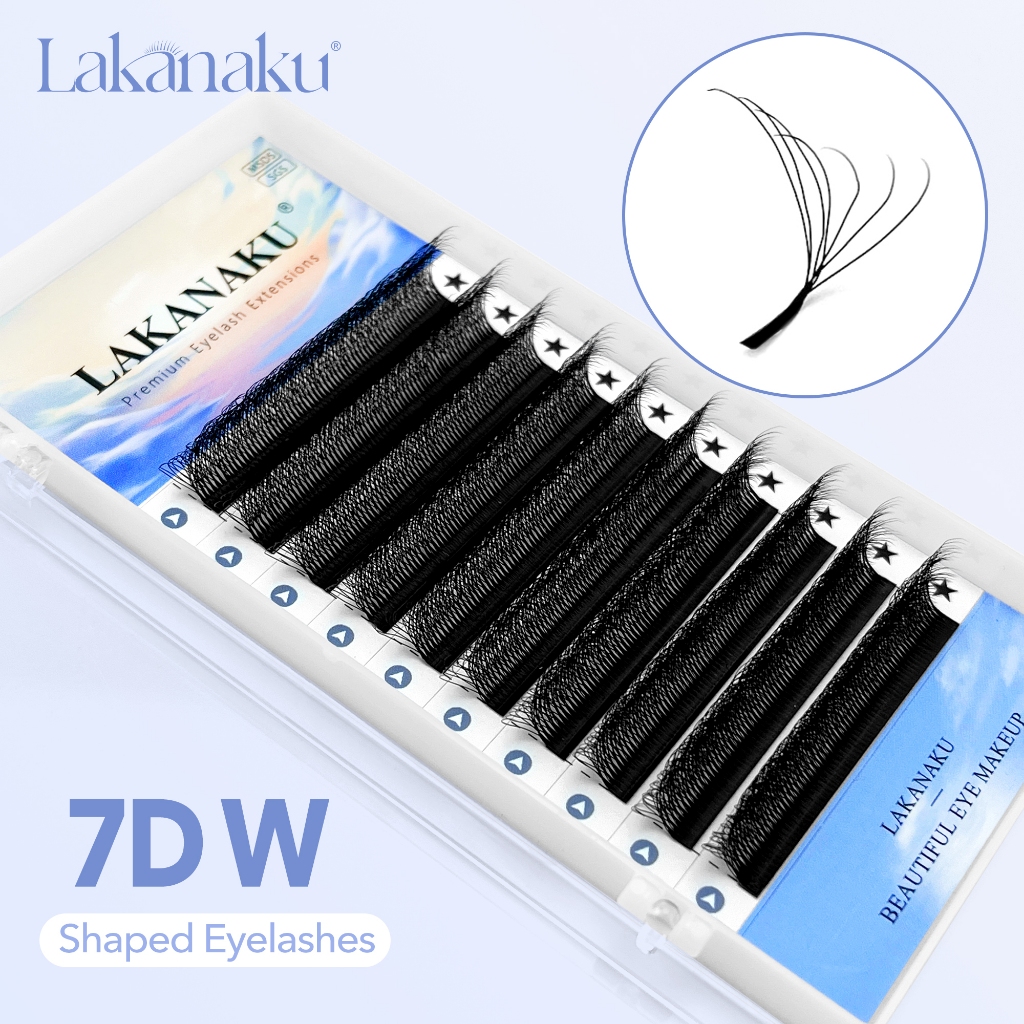 Liakaku Cilios 7D W Lashes 7D W Shape Lash Extensions 8-15 มม.ธรรมชาตินุ่ม 7D Premade ปริมาณพัดลม Lashes