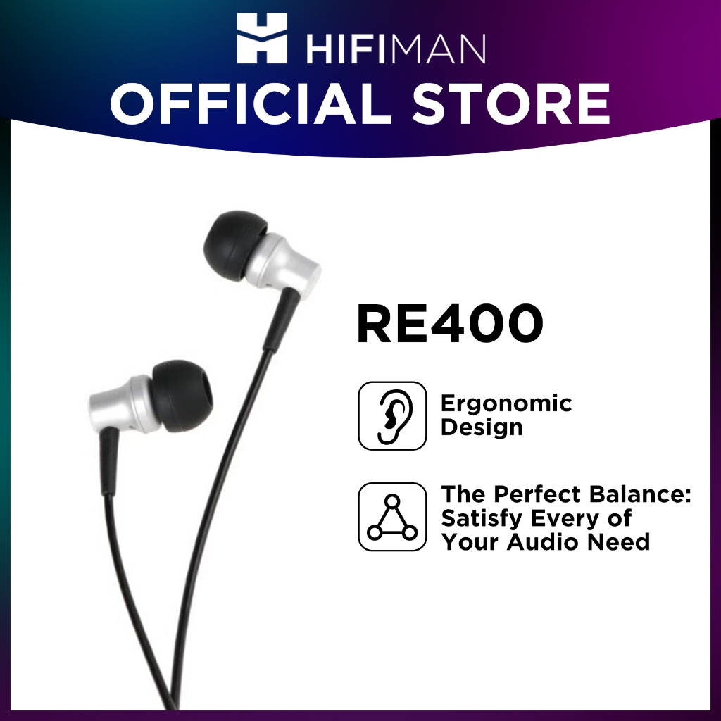 Hifiman RE400 หูฟังอินเอียร์ Hi-Fi เสียงดี ออกแบบตามหลักสรีรศาสตร์ สวมใส่สบาย