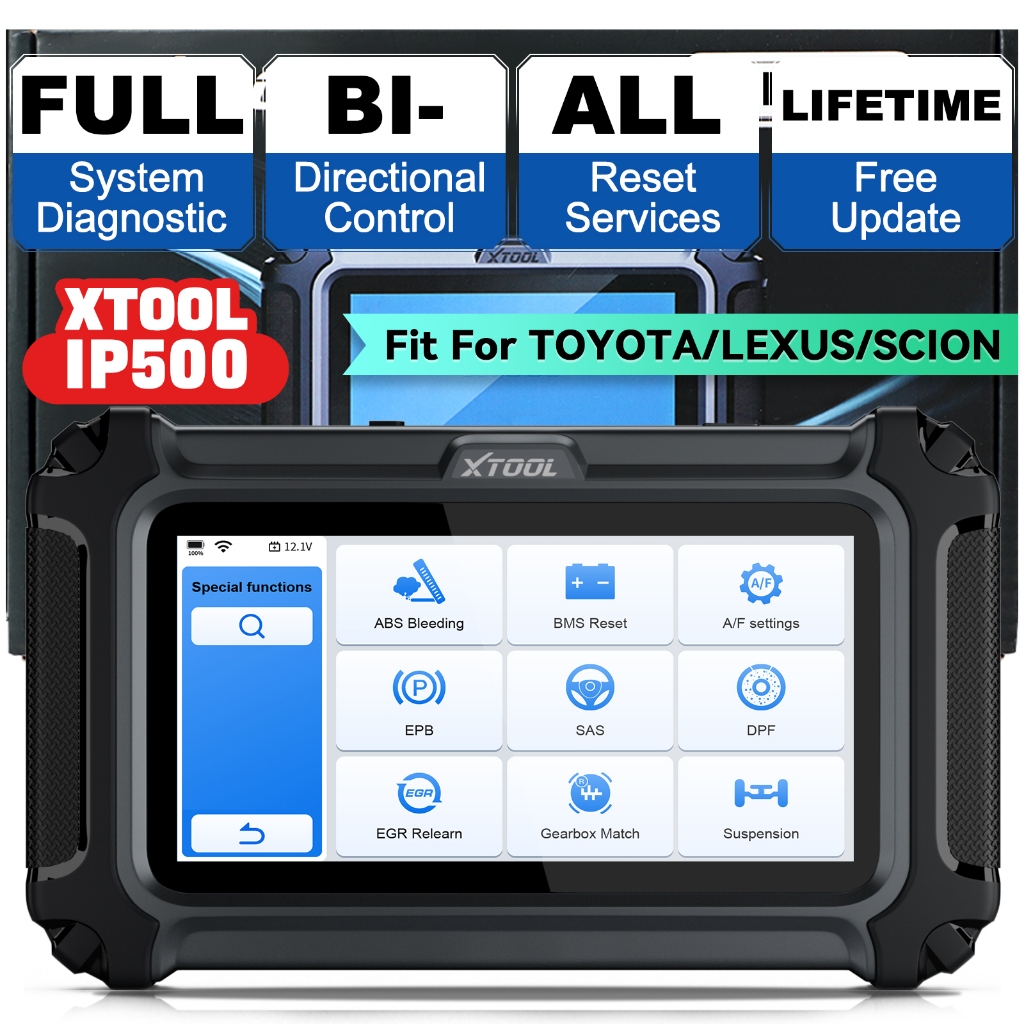 XTOOL IP500-TLS OBD2 Scanner for Toyota/Lexus All System Bidirectional Diagnostic Tool Lifetime Free