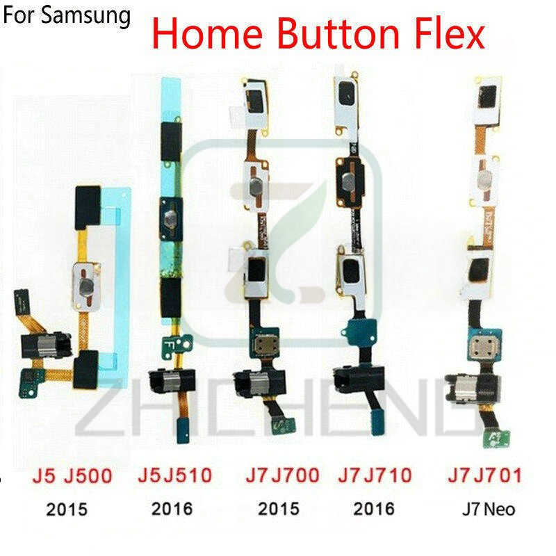 ปุ่ม Home Flex สายพร้อมแจ็คหูฟัง Flex Replacement สําหรับ Samsung Galaxy J3 J310 J320 J5 J500 J510 J