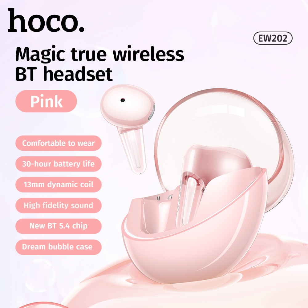 [เวลาใช้งาน 6 ชั่วโมง] HOCO EW202 TWS หูฟังบลูทูธไร้สาย True หูฟังเพลงกีฬาพร้อมไมโครโฟนสําหรับโทรศัพ