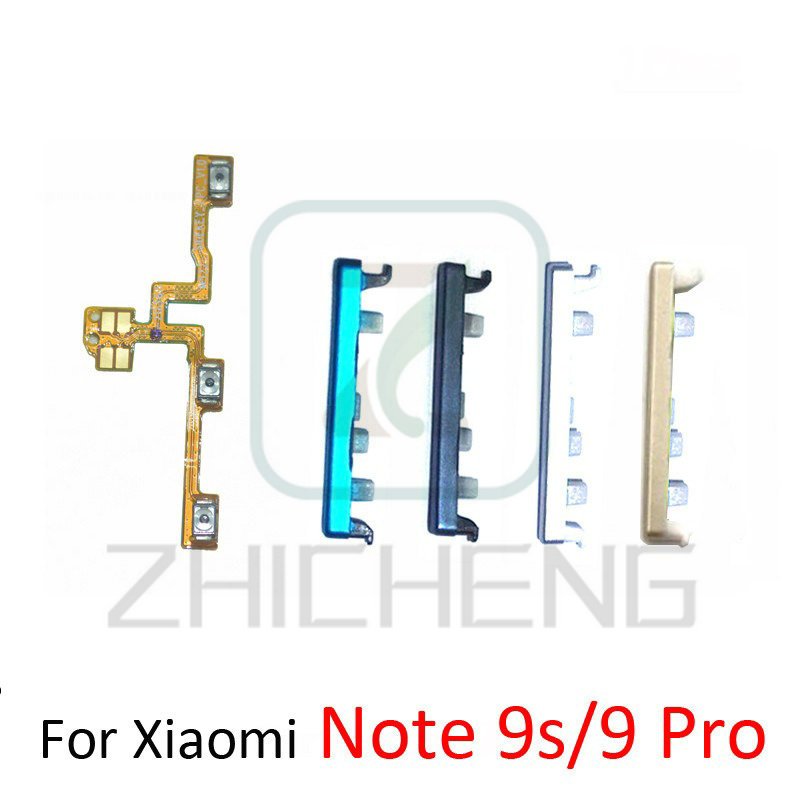 ปุ่มปรับระดับเสียง Flex สําหรับ Xiaomi Redmi หมายเหตุ 9s 9 Pro โทรศัพท์กรอบปิดด้านข้างอะไหล่กุญแจสําหรับ Redmi 9 Pro 9 S