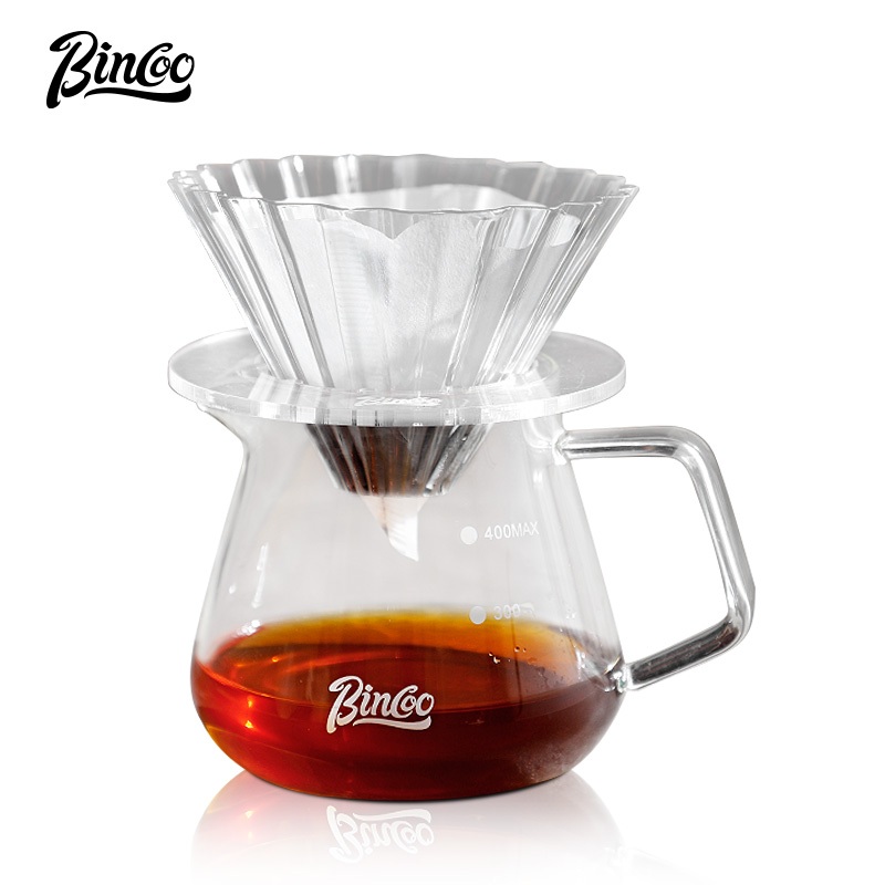 Bincoo Glass Hand Brewed Coffee Filter Cup Sharing Pot Set Home Drip Filter Coffee Appliances