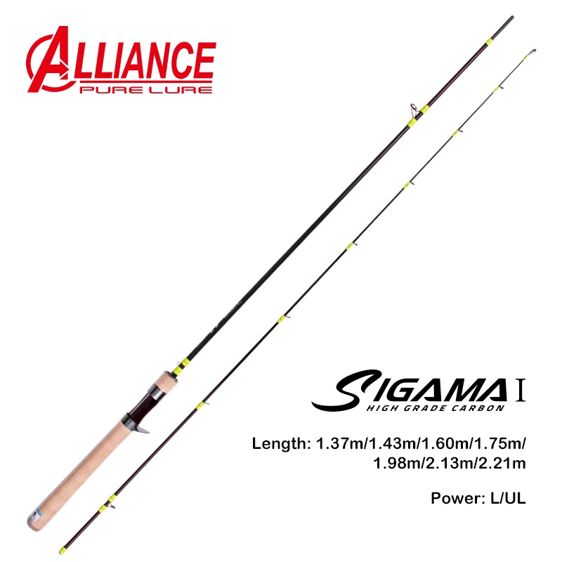 Sigama1 Ultralight Carbon Rods MF Action Spinning Casting Fishing Rods Perch Rod 2 ส่วน UL L power Travel Rod