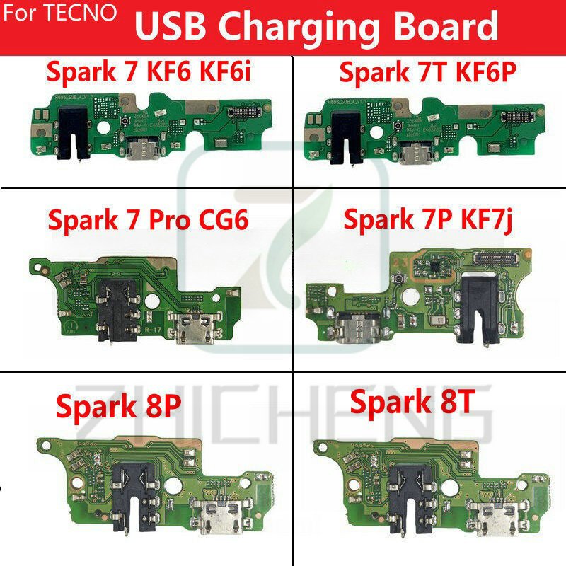USB ชาร์จ Flex Cable สําหรับ TECNO Spark 7 7P 7T 8 8P 8T Charger พอร์ต Dock อะไหล่