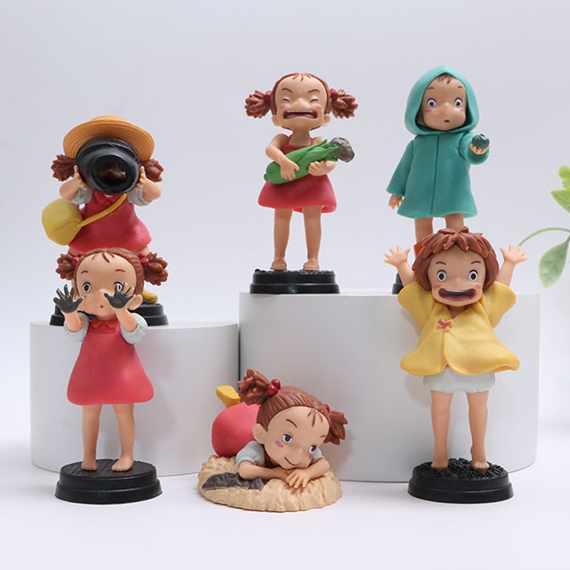 6 ชิ้น/เซ็ต 4-8 ซม.มิยาซากิ Hayao อะนิเมะ Series Ponyo บน Cliff รูป Totoro Ponyo Mei สาวรุ่น Q PVC ตัวเลขการกระทําตุ๊กตาของเล่น