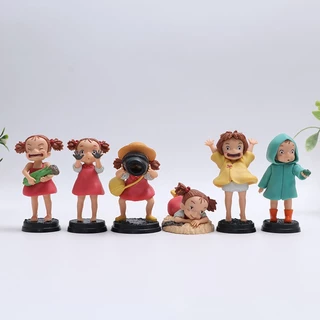 6 ชิ้น/เซ็ต 4-8 ซม.อะนิเมะ Series Ponyo บน Cliff รูป Ponyo Mei สาวรุ่น Q PVC ตัวเลขการกระทําตุ๊กตาของเล่น