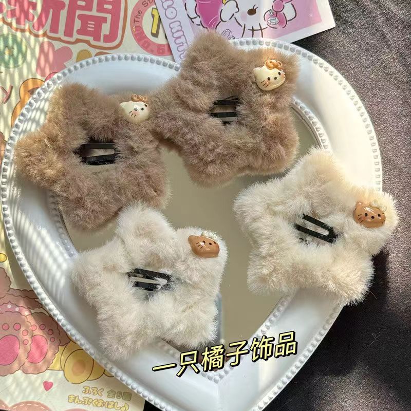 Furry Mika คลิปบีบีดาวเรียบง่ายหญิงอินตุ๊กตาเครื่องประดับผมดาวห้าแฉก