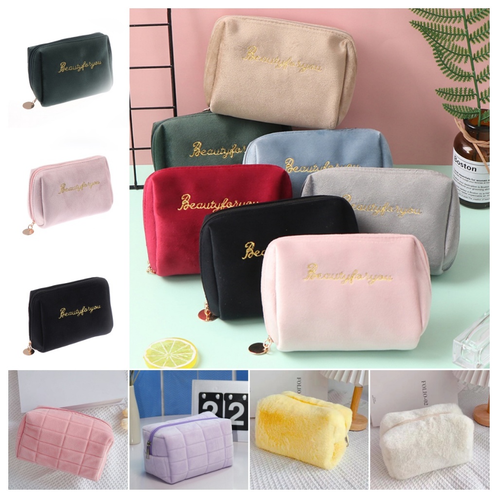 [bigmango] Velvet Organizer Lip Travel Cosmetic Bag Box Pouch Beauty Case Makeup Bag New Stock