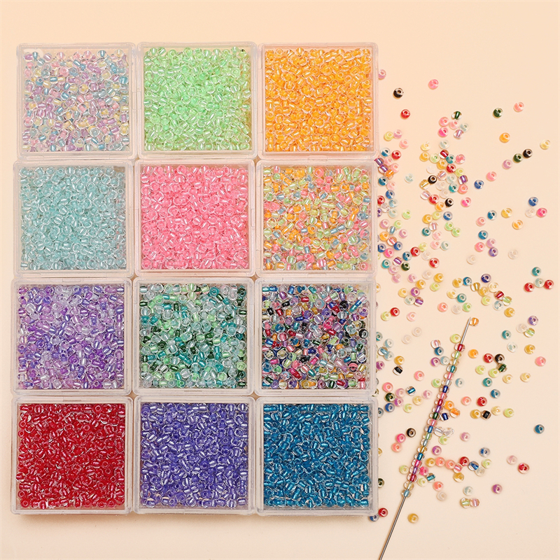 2 3 4 มม. 10 กรัม/ถุงผลิตในจีน, ลูกปัดข้าวแก้วซุปเปอร์บีแกนย้อมโปร่งใสผ้าไหมโดปามีนเรืองแสงสําหรับอุปกรณ์เครื่องประดับ ทําเอง ของขวัญวันเกิด - รูปที่ 4