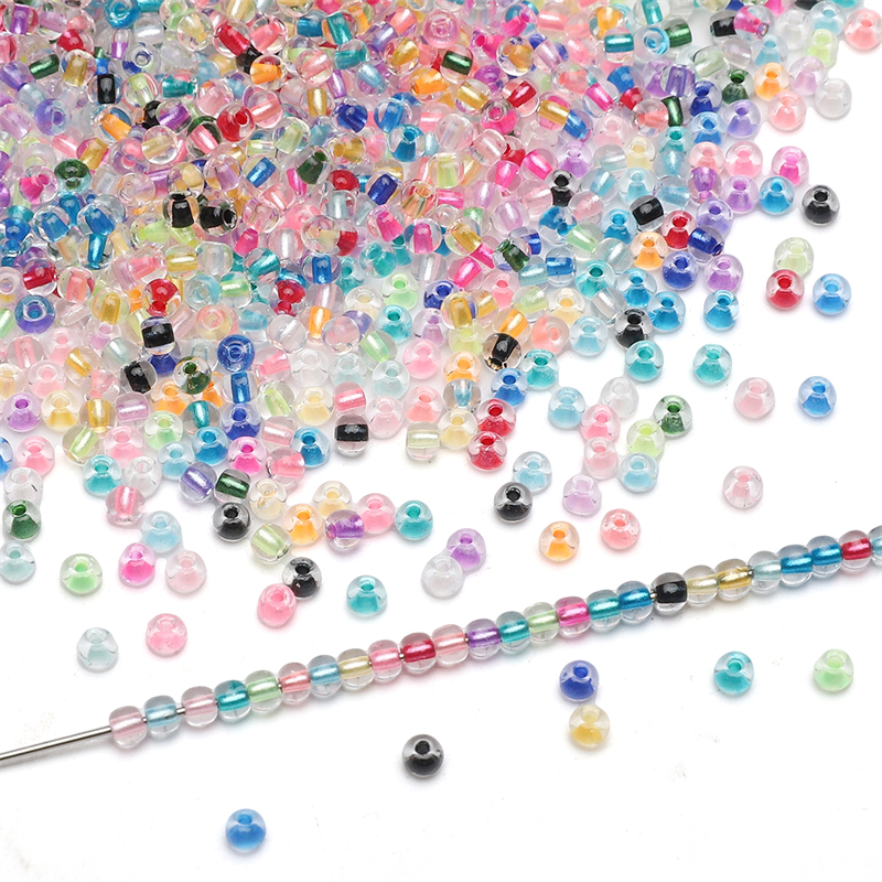 2 3 4 มม. 10 กรัม/ถุงผลิตในจีน, ลูกปัดข้าวแก้วซุปเปอร์บีแกนย้อมโปร่งใสผ้าไหมโดปามีนเรืองแสงสําหรับอุปกรณ์เครื่องประดับ ทําเอง ของขวัญวันเกิด