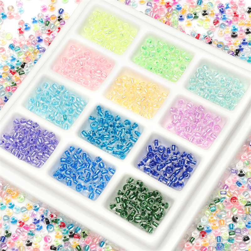 2 3 4 มม. 10 กรัม/ถุงผลิตในจีน, ลูกปัดข้าวแก้วซุปเปอร์บีแกนย้อมโปร่งใสผ้าไหมโดปามีนเรืองแสงสําหรับอุปกรณ์เครื่องประดับ ทําเอง ของขวัญวันเกิด - รูปที่ 6