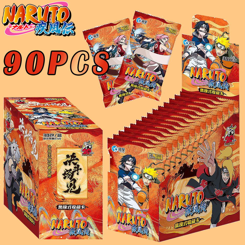 90pcs Naruto Card Sasuke หายาก LSP/ER/USR เลเซอร์ปั๊มการ์ด TCG คริสต์มาสของขวัญ