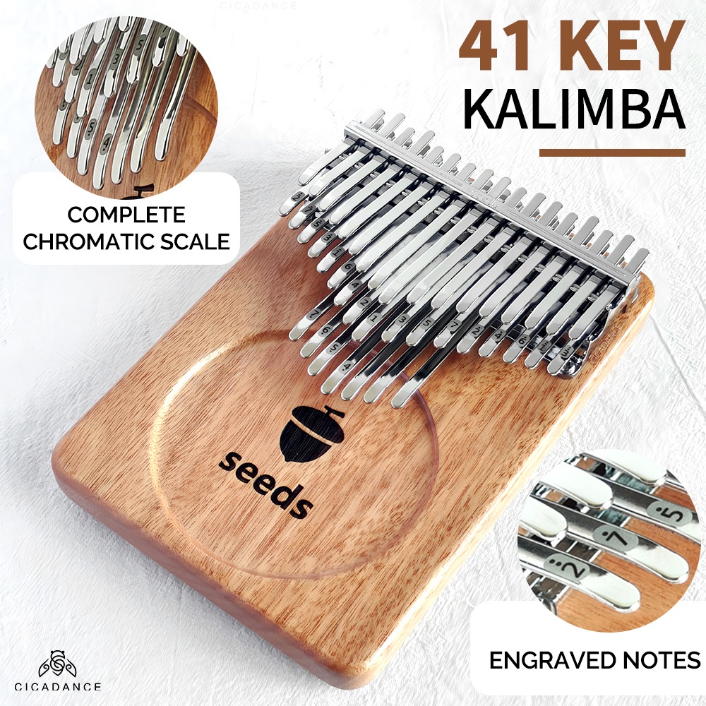 Seeds kalimba คาลิมบา 41 คีย์ รงค์ เครื่องดนตรีเปียโนนิ้วโป้ง เครื่องดนตรีเปียโนไม้ เปียโนนิ้ว