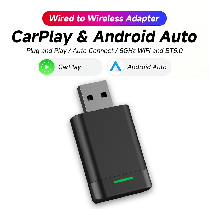 Wireless CarPlay Android อะแดปเตอร์อัตโนมัติ 2 in 1 Mini Box Plug & Play CarPlay AI Box BT WiFi สําหรับแบบมีสาย CarPlay/Andriod รถยนต์อัตโนมัติ