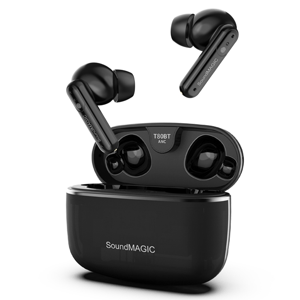 Soundmagic T80BT ANC หูฟังไร้สายตัดเสียงรบกวนคุณภาพเสียงความละเอียดสูงเวลาเล่น 25H, IPX5, การชาร์จแบบไร้สาย, บลูทูธ 5.3