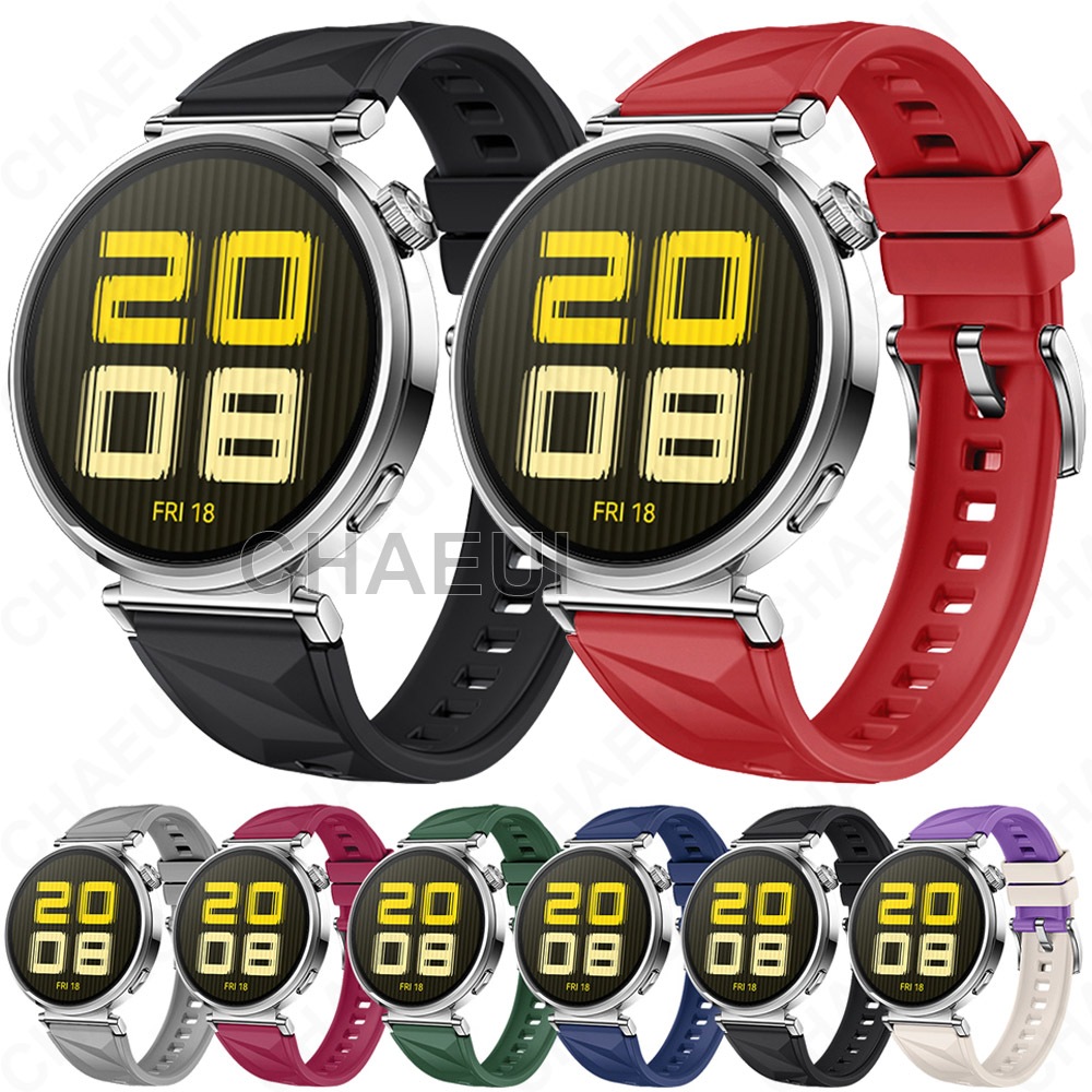 สายรัดซิลิโคนสร้อยข้อมืออุปกรณ์เสริมสําหรับ Huawei Watch GT6 41mm / GT5 41mm / GT4 41mm / GT5 Pro 42mm / Huawei Watch 5 42mm