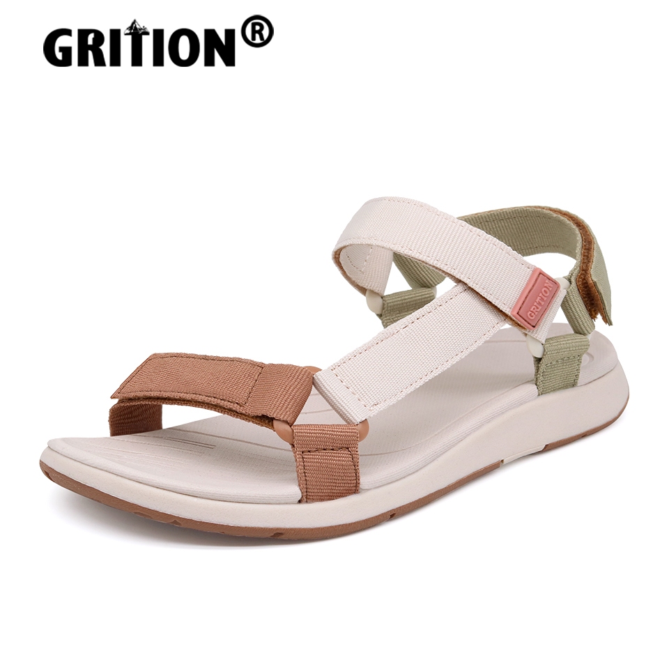 Grition ตัดผู้หญิงฤดูร้อนรองเท้าแตะแบนแห้งเร็วรองเท้าลําลองเดินป่าเดินป่ากลางแจ้งแบรนด์หรู