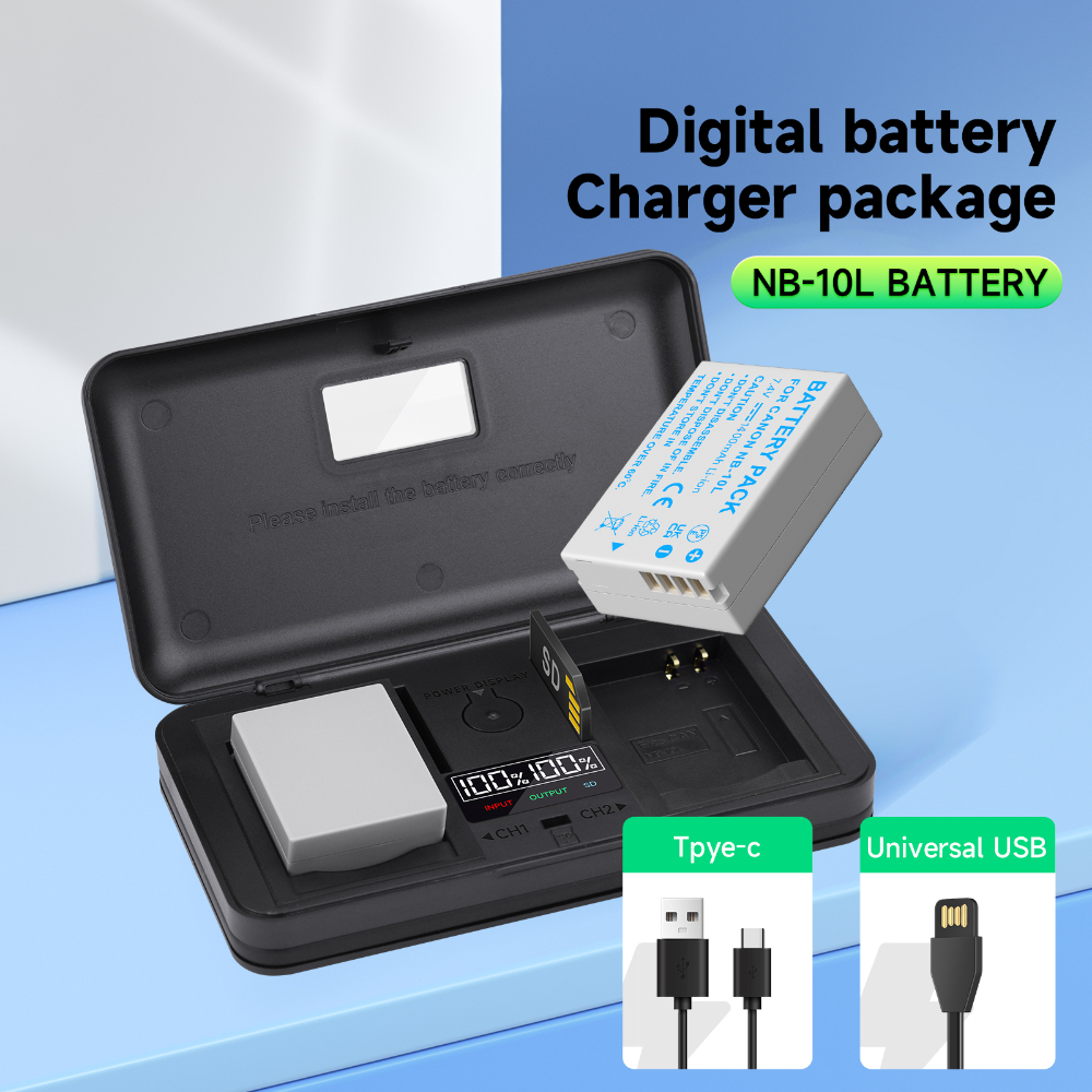 Palo NB-10L แบตเตอรี่กล้อง 1400mAh และเครื่องชาร์จสําหรับ Canon G1X G3X G15 G16 SX40 SX50 SX60 HS