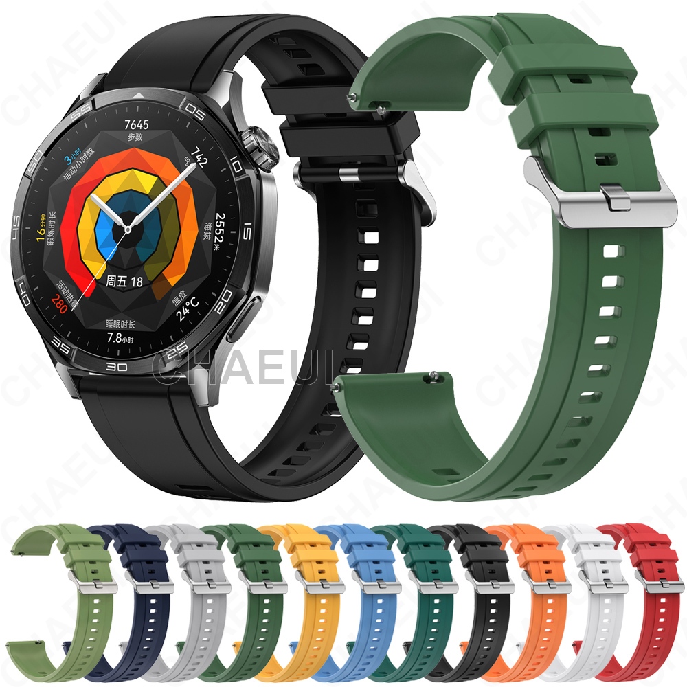 สายรัดซิลิโคนสร้อยข้อมืออุปกรณ์เสริมสําหรับ Huawei Watch GT GT2 GT3 SE GT4 GT5 GT6 Pro 46mm GT2e