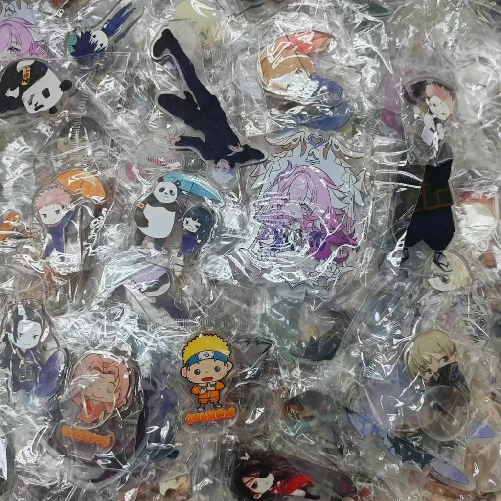 Anime Demon Slayer One Piece Genshin Impact น่ารักอะคริลิคขาตั้งรูปคอลเลกชันของขวัญของเล่นคอสเพลย์สุ่ม
