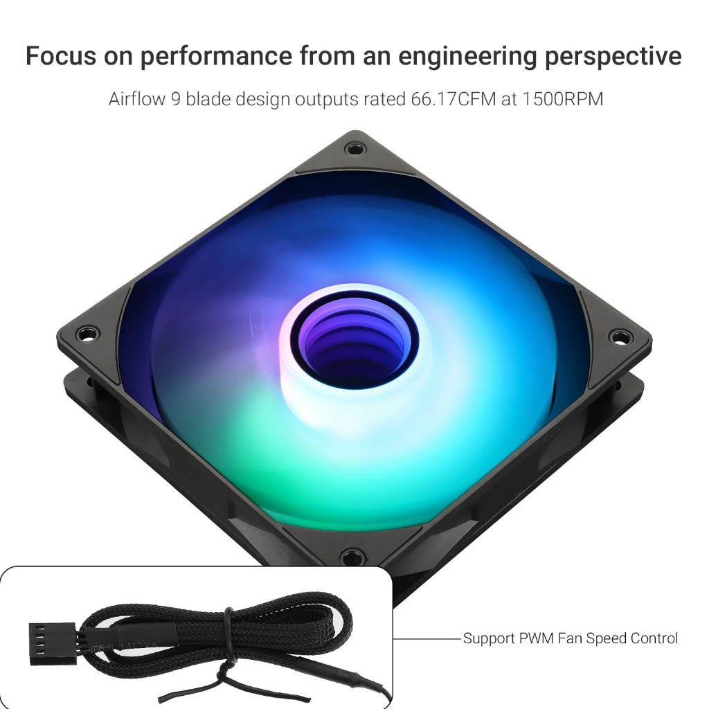 Thermalright TL-C12B-S ARGB Case Fan 120 มม.แชสซีพัดลมระบายความร้อน Infinite Mirror Light Fan 4pin PWM Silent Cooler Fan