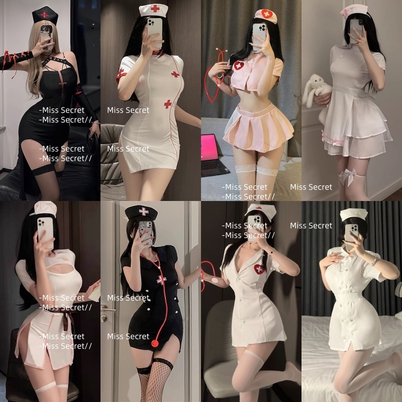 Miss Secret ฮาโลวีนเซ็กซี่พยาบาลชุดเซ็กซี่ก้น Low-cut คอสเพลย์ Temptation คอสเพลย์ Anchor Performance เครื่องแต่งกาย Party ชุดเซ็กซี่ชุดชั้นในบทบาทเครื่องแต่งกาย 919-1