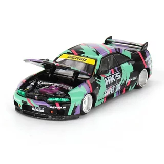 Mini GT x Kaido House KHMG129 1/64 Nissan Skyline GT-R R33 HKS V1 Diecast Scale รถรุ่น