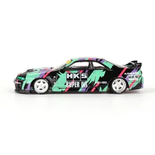 Mini GT x Kaido House KHMG129 1/64 Nissan Skyline GT-R R33 HKS V1 Diecast Scale รถรุ่น