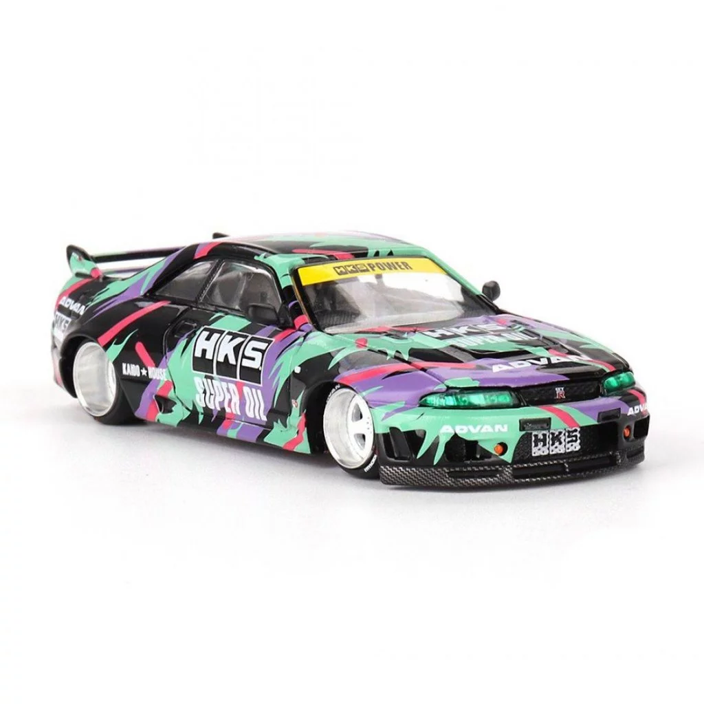 Mini GT x Kaido House KHMG129 1/64 Nissan Skyline GT-R R33 HKS V1 Diecast Scale รถรุ่น