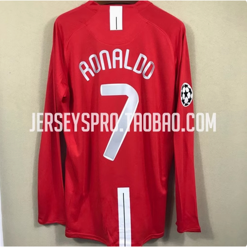 C Ronaldo 07/08 Champions League Final Long Sleeve JerseyRonaldo 2008 Champions league Final